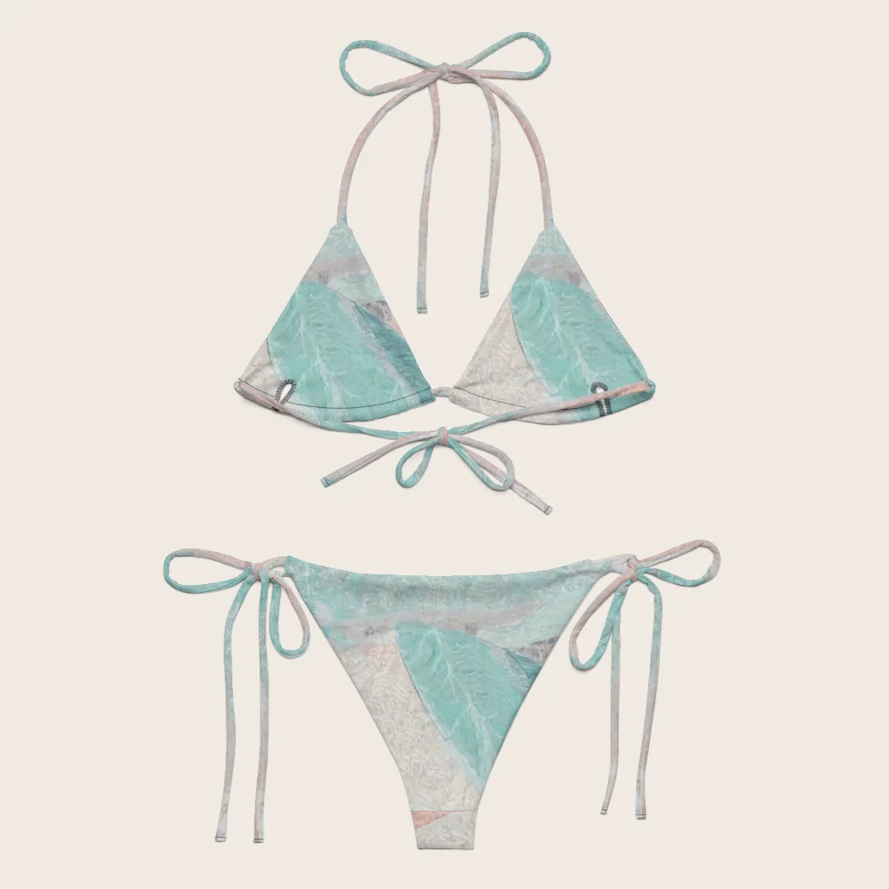 String Bikini on model