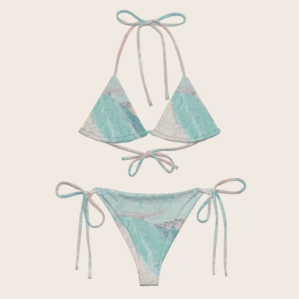 String Bikini on model