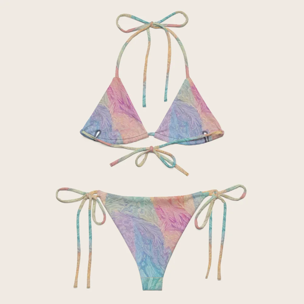 String Bikini on model