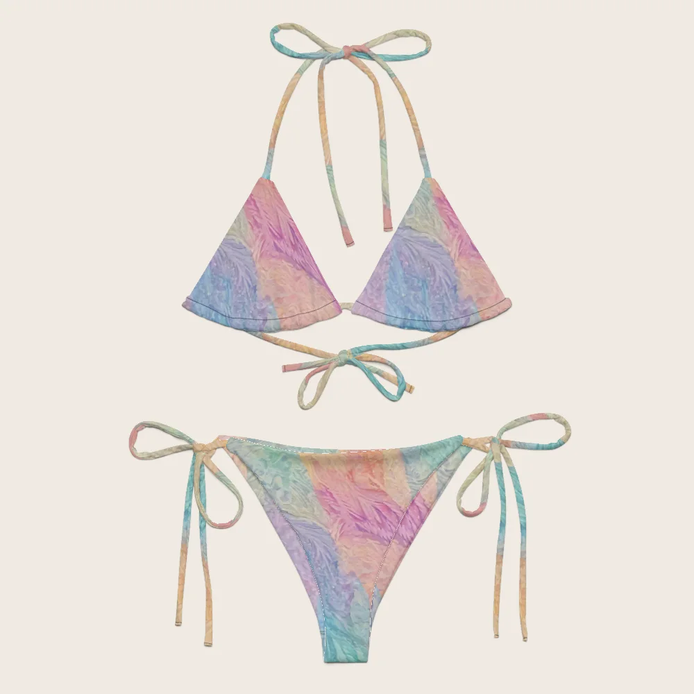 String Bikini on model