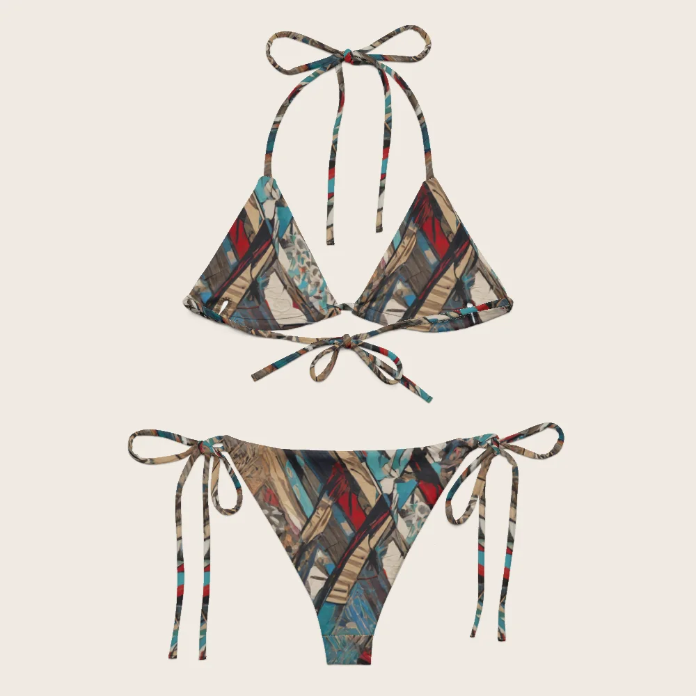 String Bikini on model