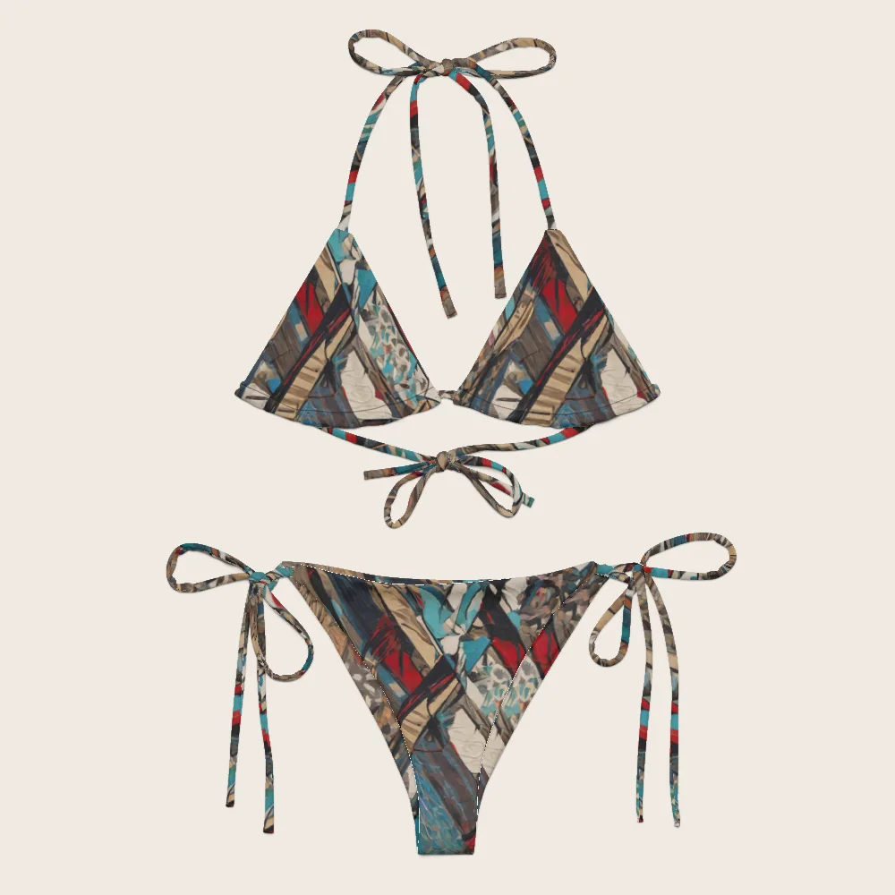 String Bikini on model