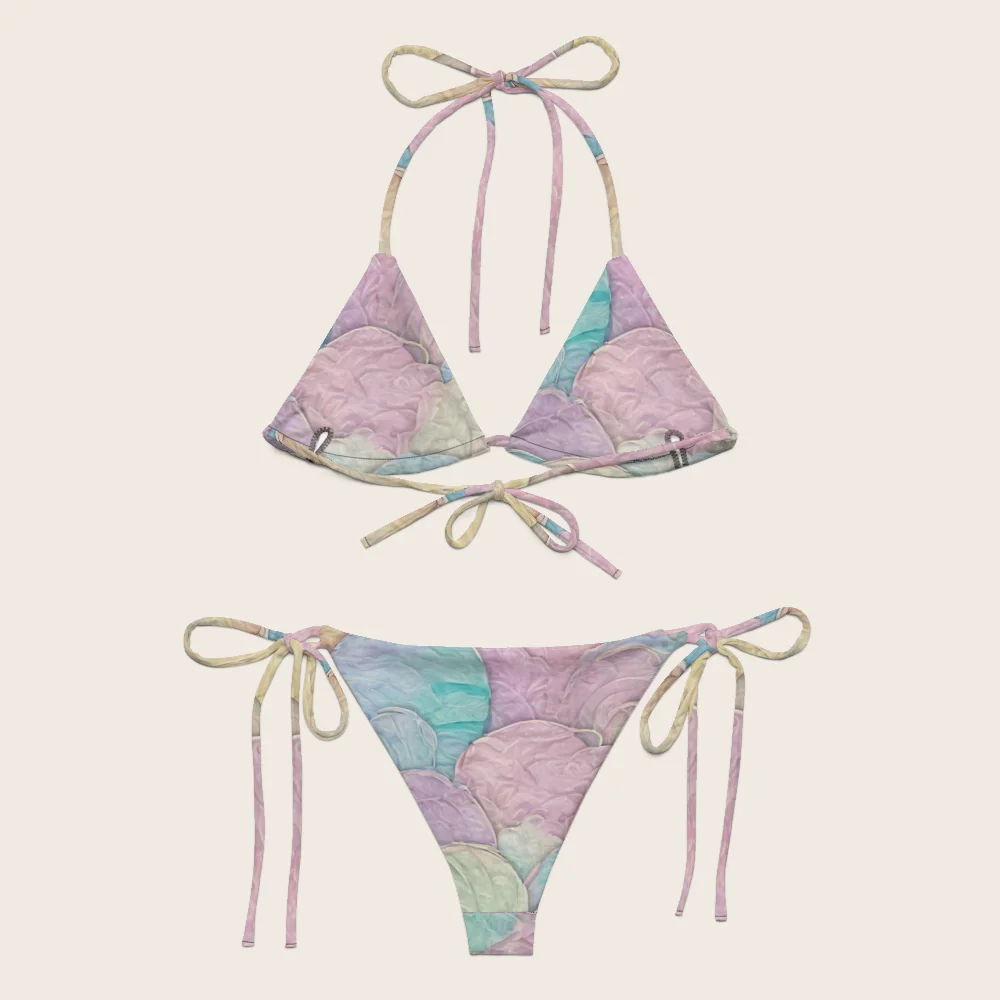 String Bikini on model