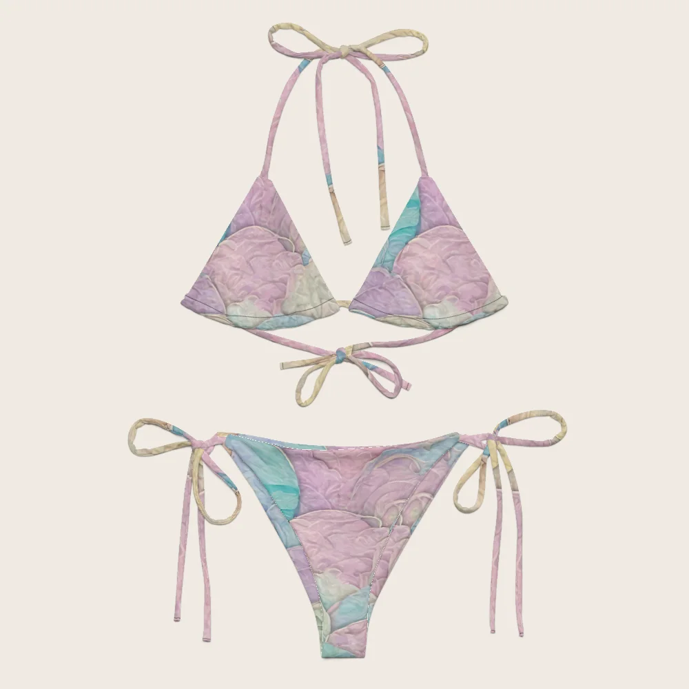 String Bikini on model