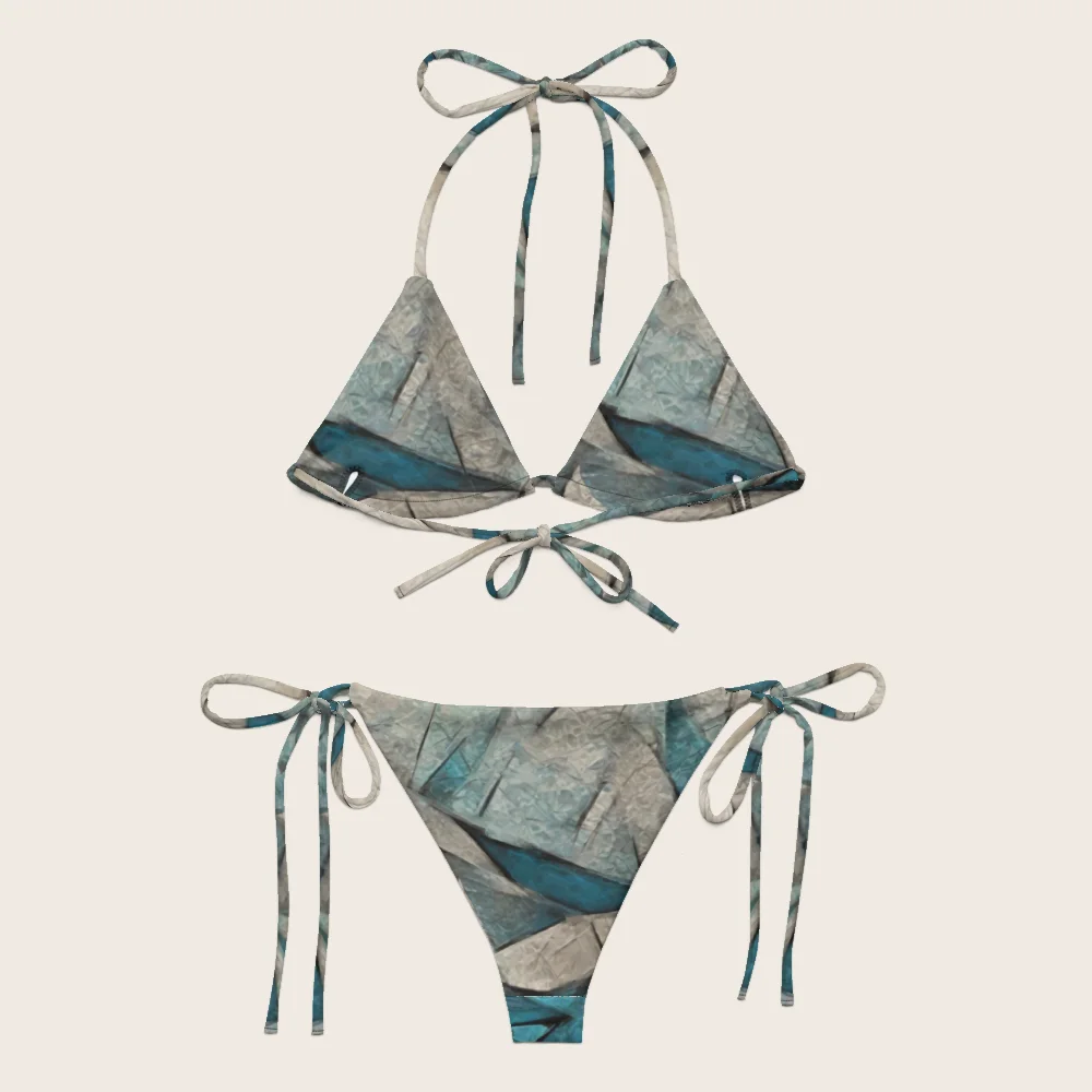 String Bikini on model