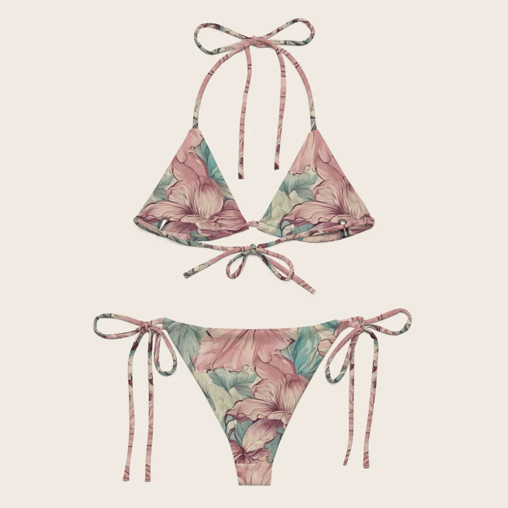 String Bikini on model