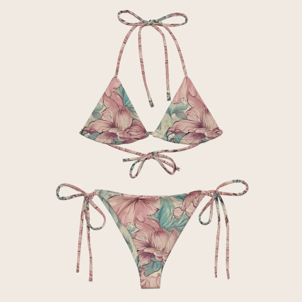 String Bikini on model