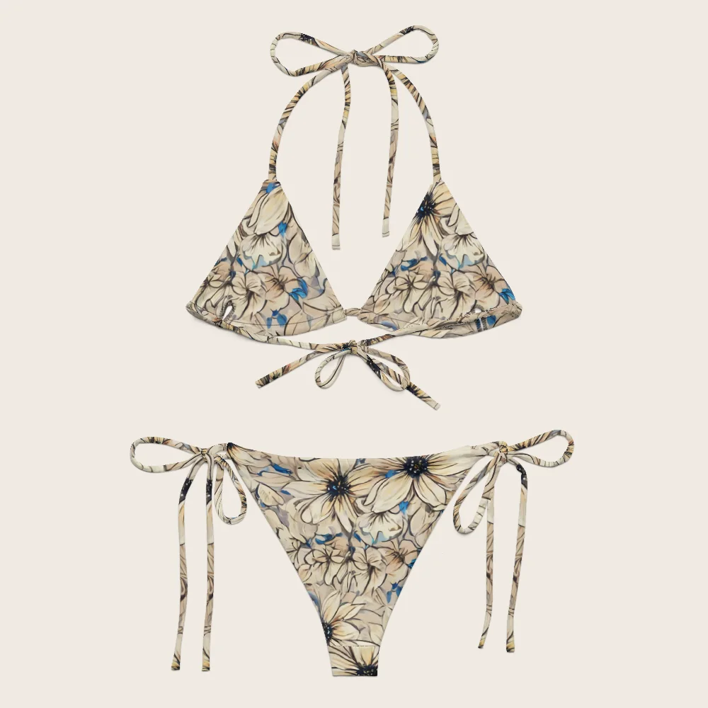String Bikini on model