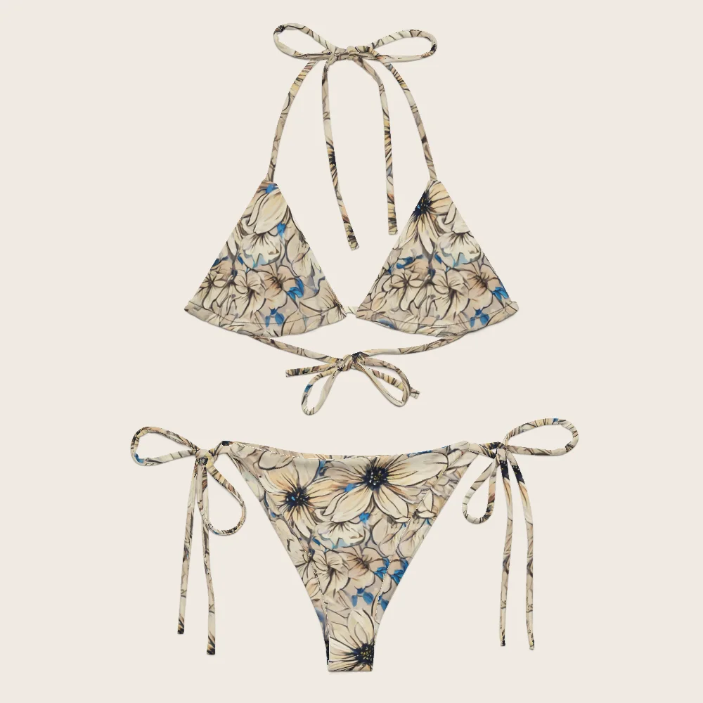 String Bikini on model