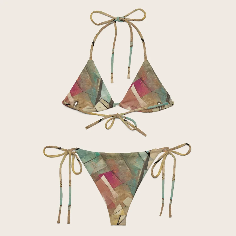 String Bikini on model