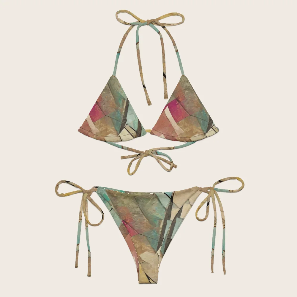 String Bikini on model