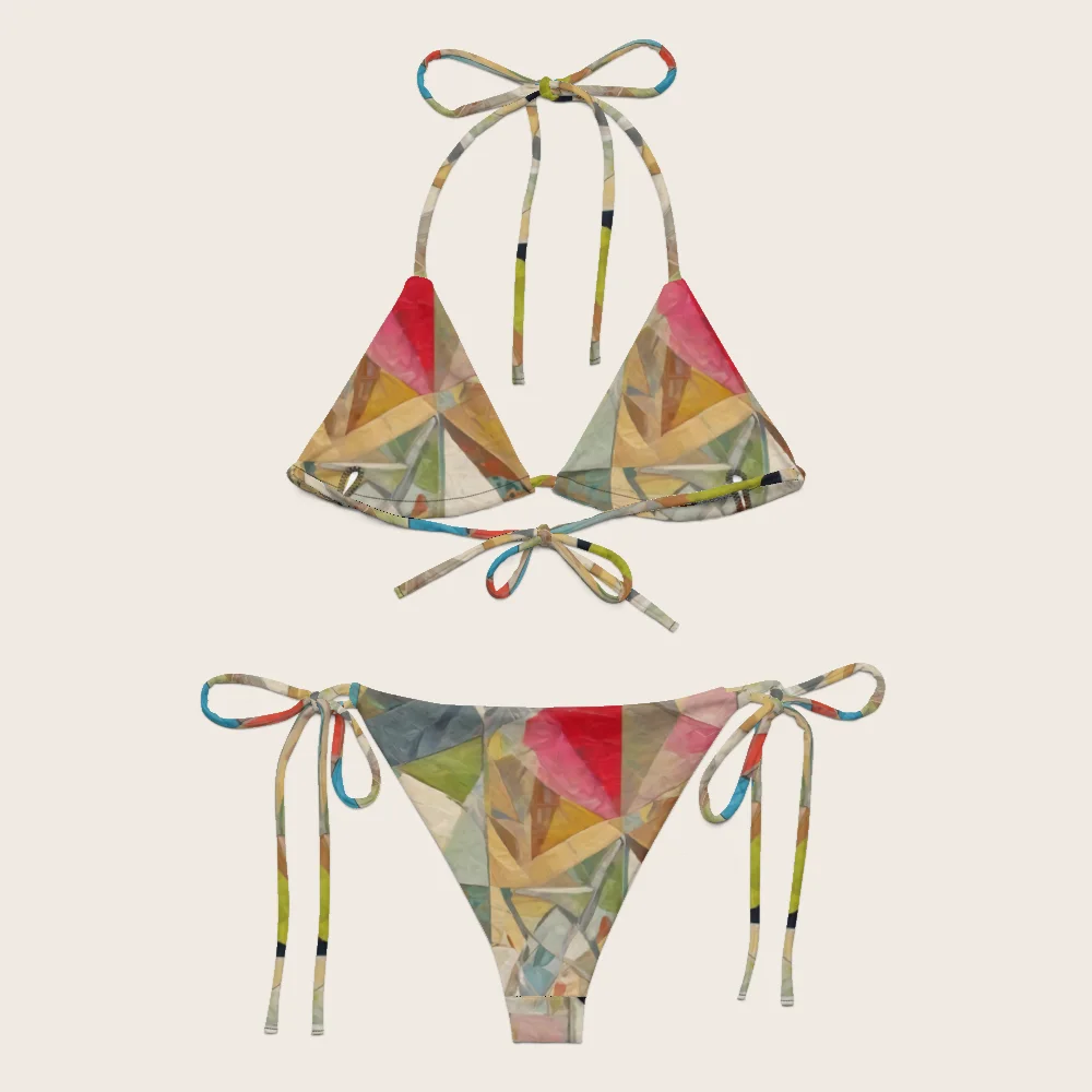 String Bikini on model