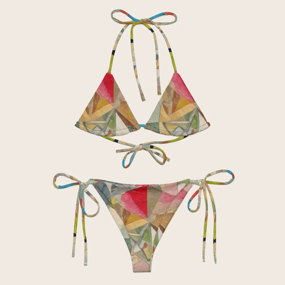 String Bikini on model