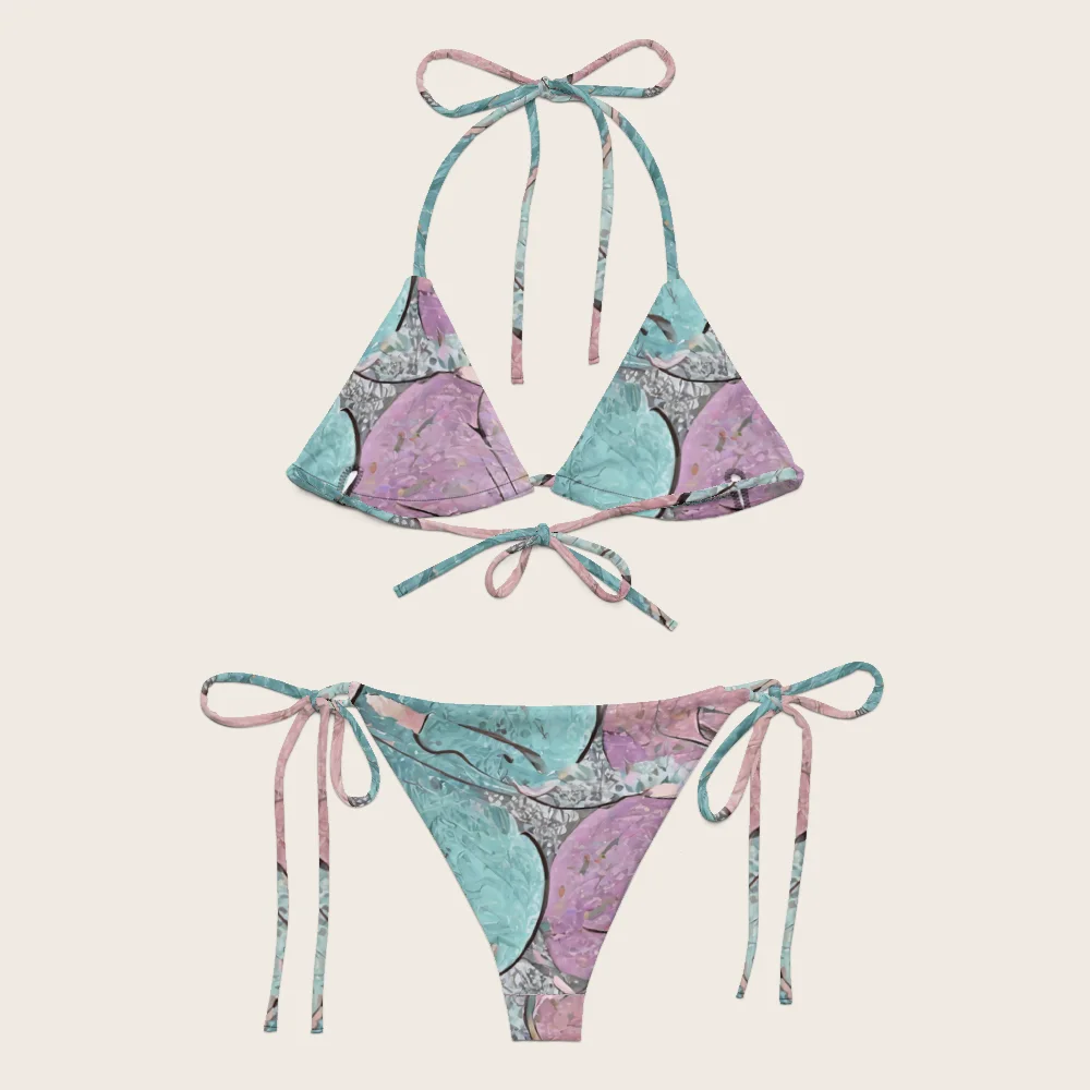 String Bikini on model