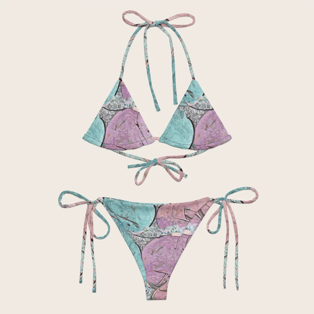 String Bikini on model