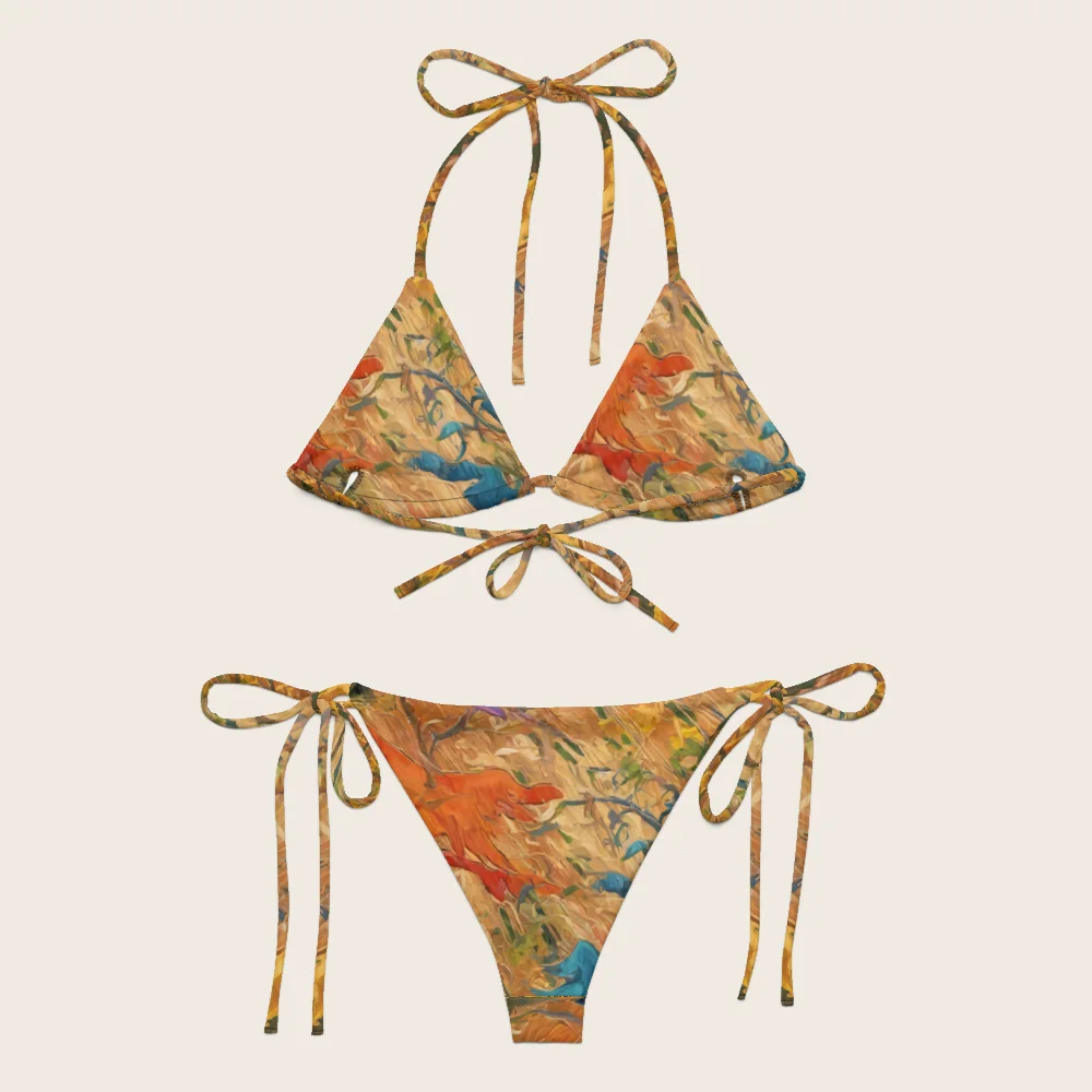String Bikini on model
