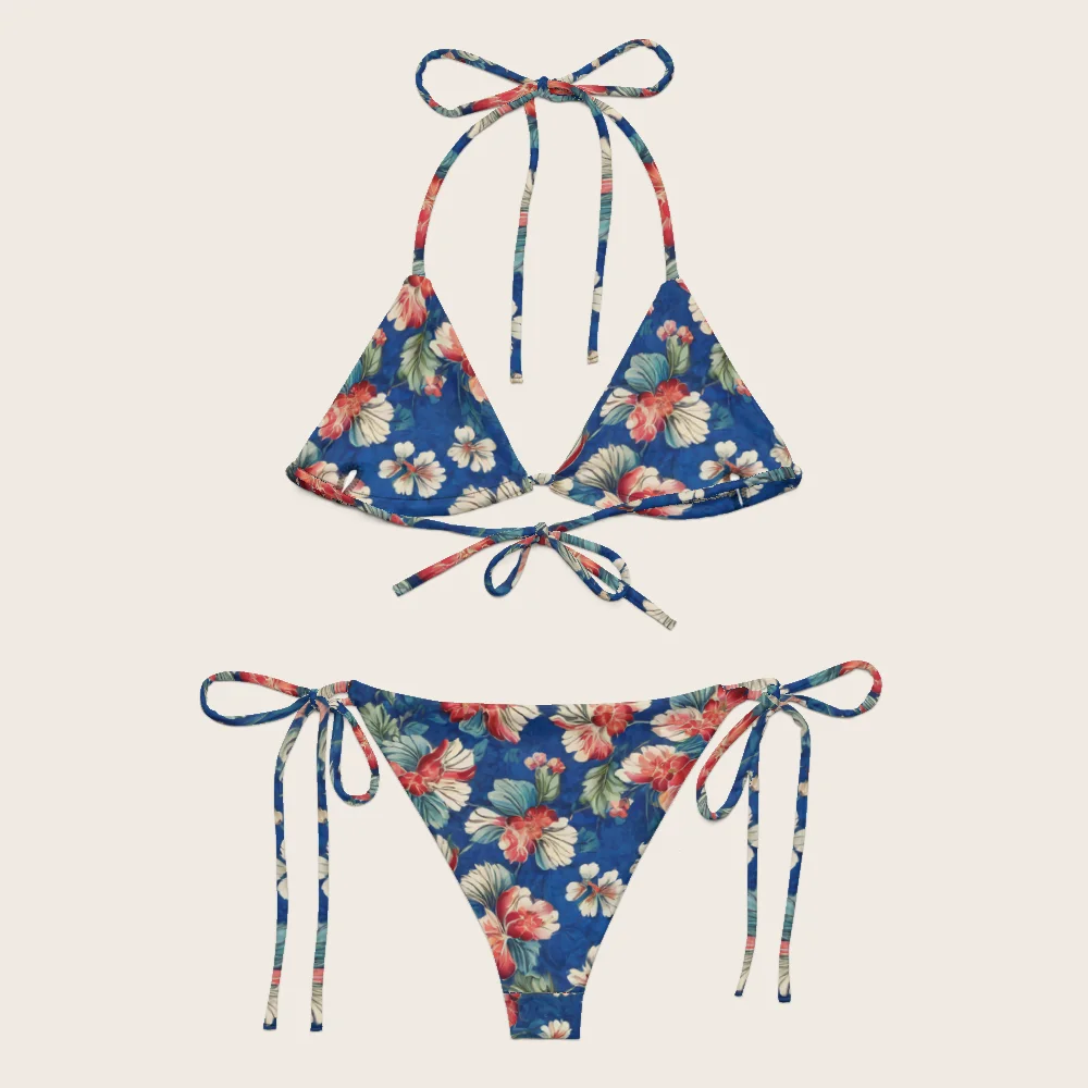 String Bikini on model