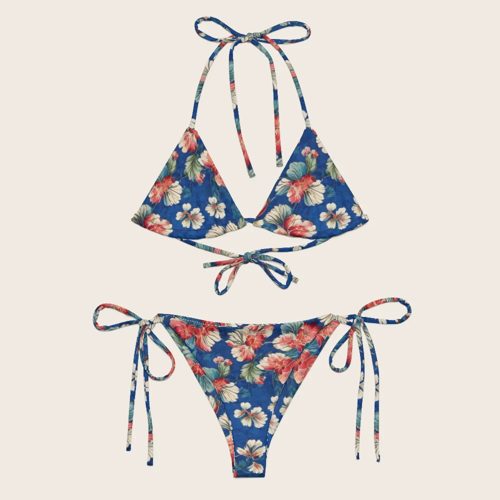 String Bikini on model