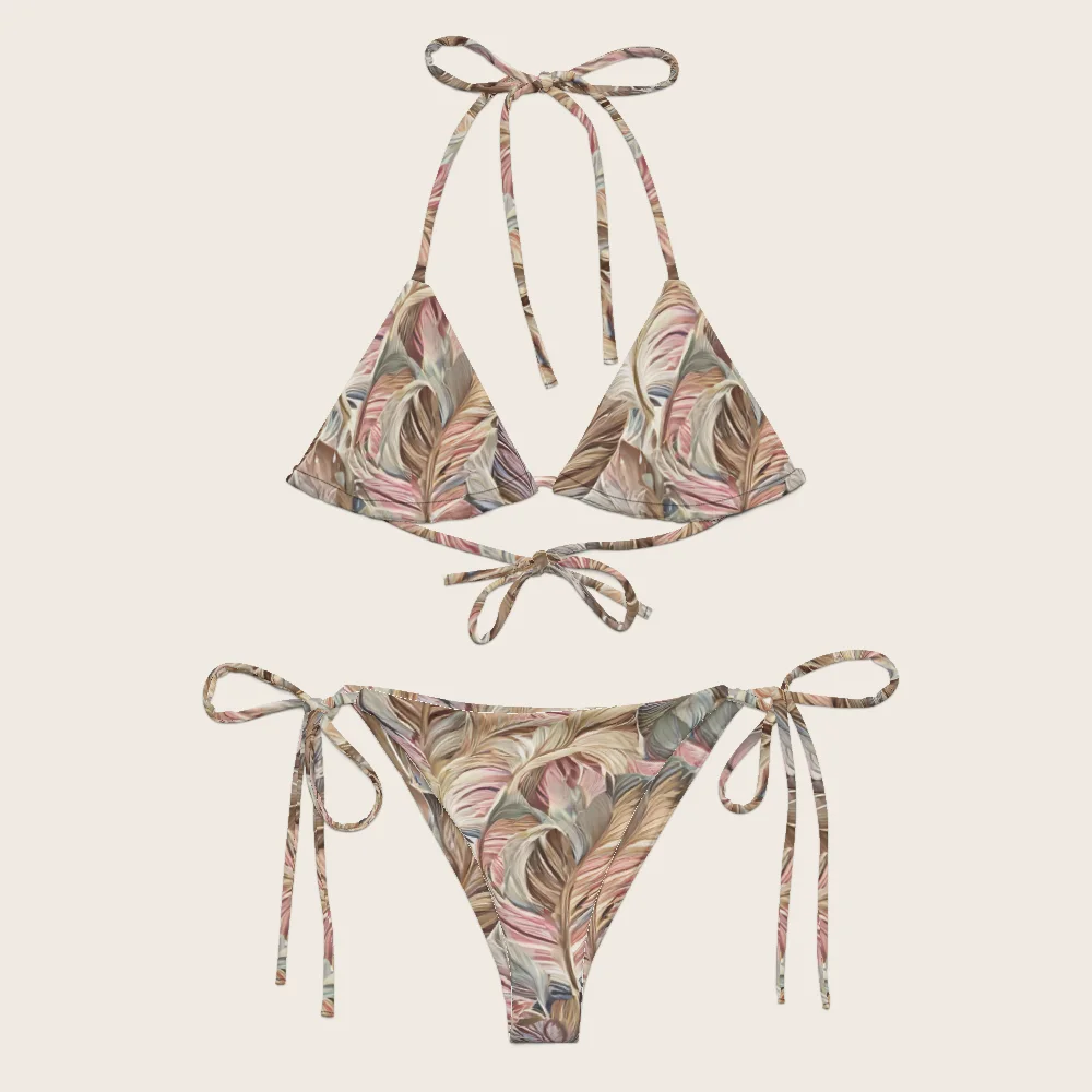 String Bikini on model