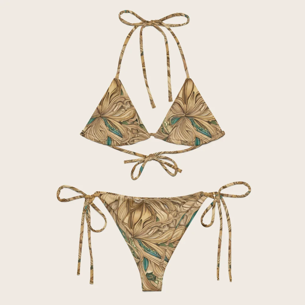 String Bikini on model