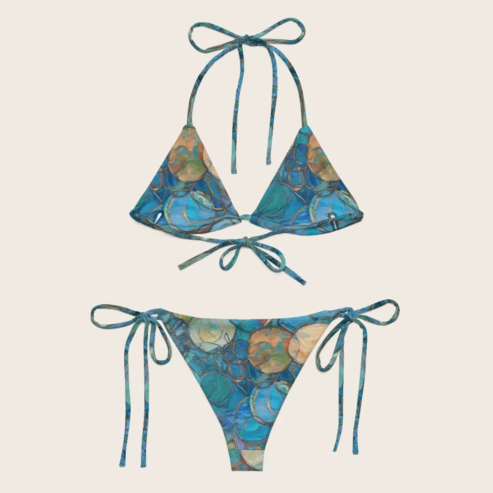 String Bikini on model