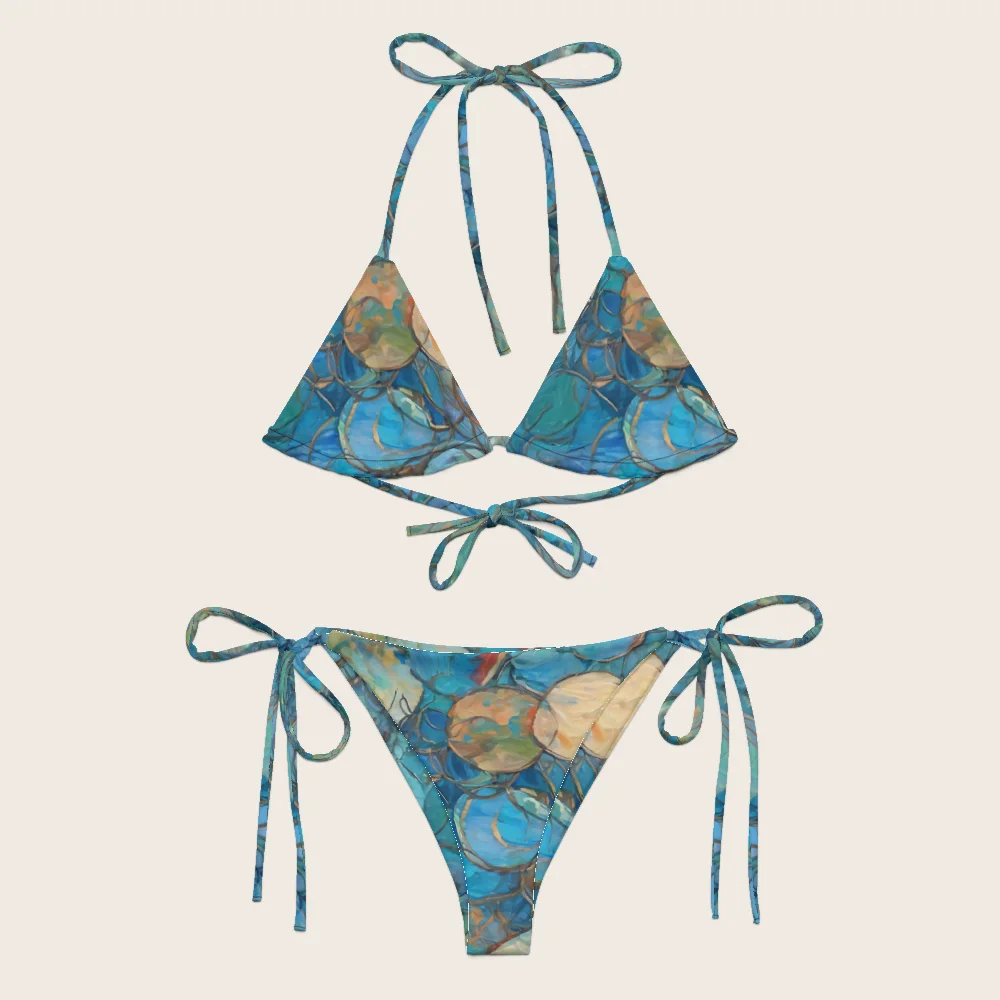 String Bikini on model