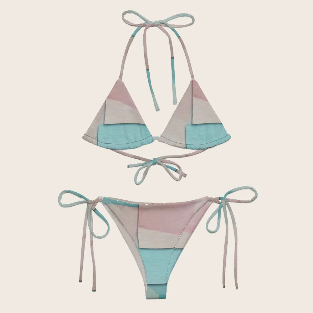 String Bikini on model