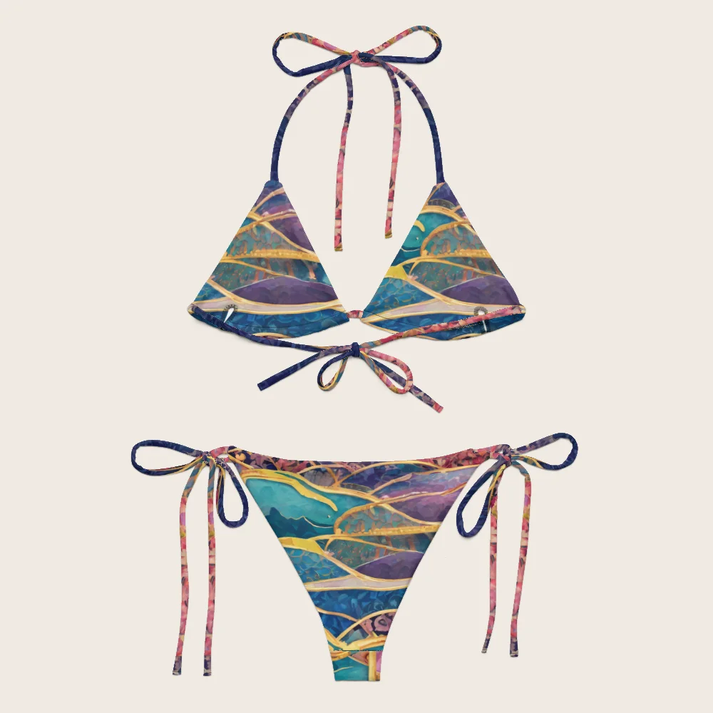 String Bikini on model