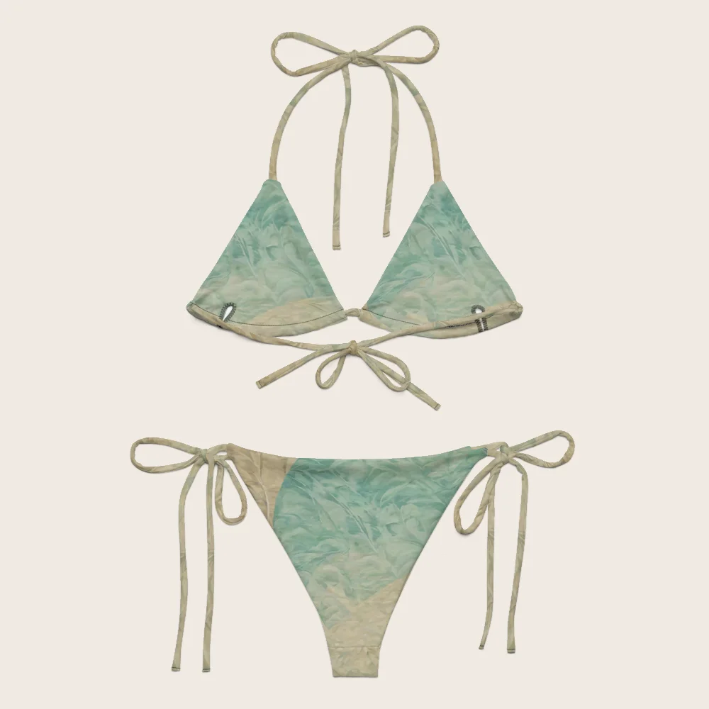 String Bikini on model