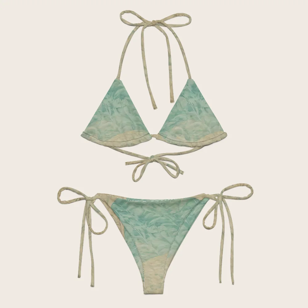 String Bikini on model