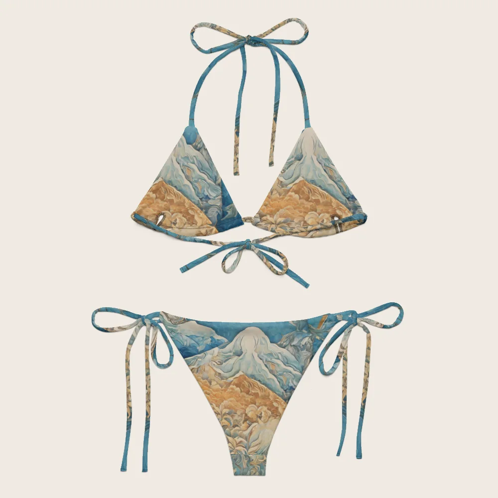 String Bikini on model
