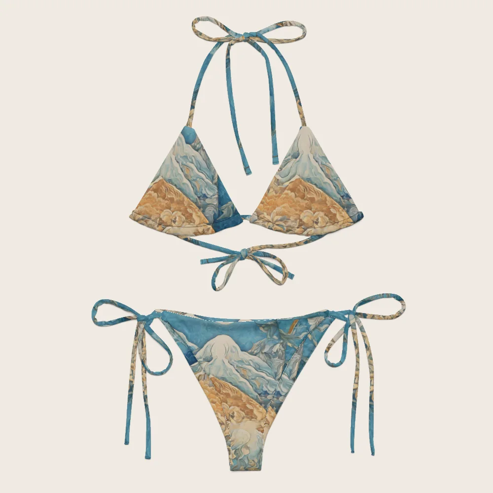 String Bikini on model