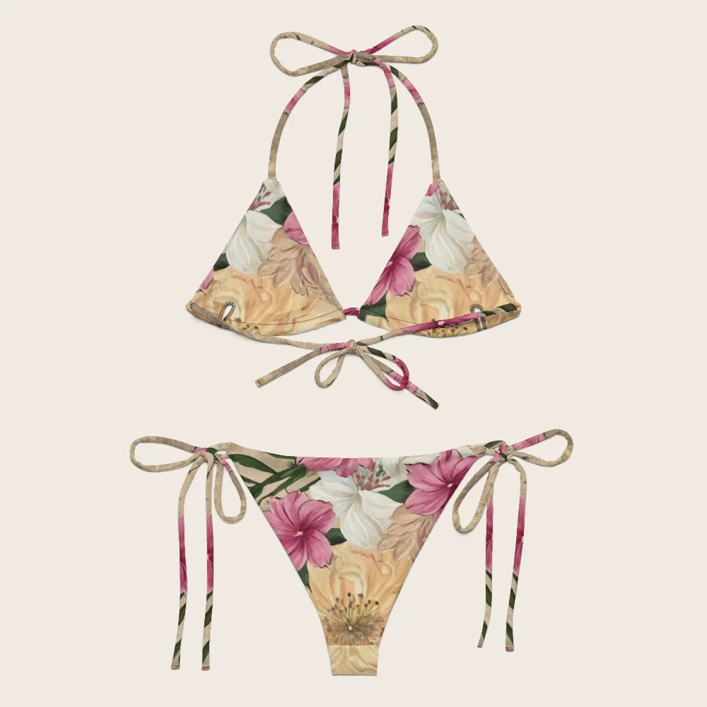 String Bikini on model