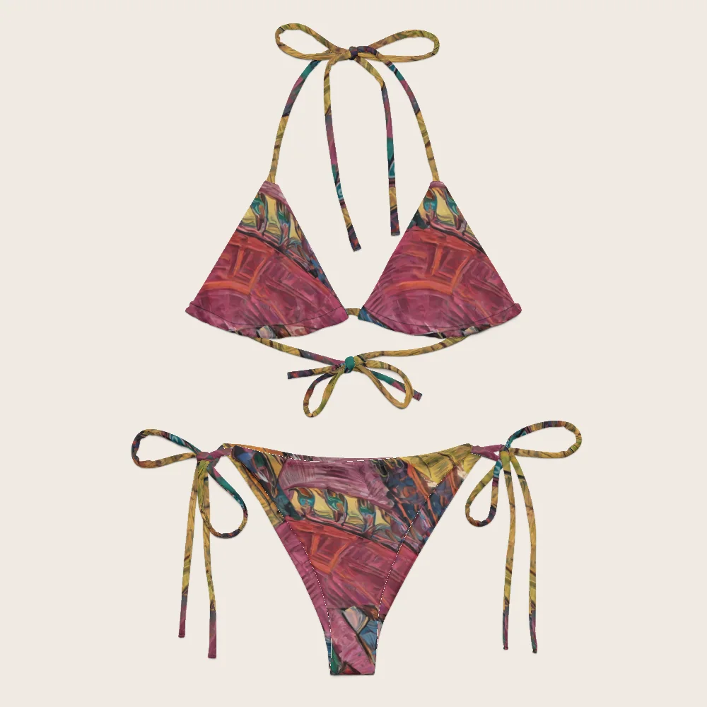 String Bikini on model