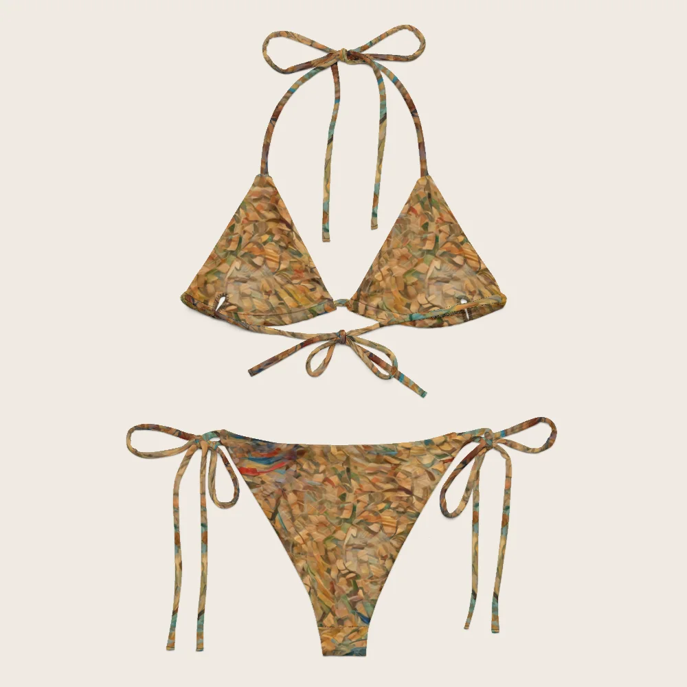 String Bikini on model