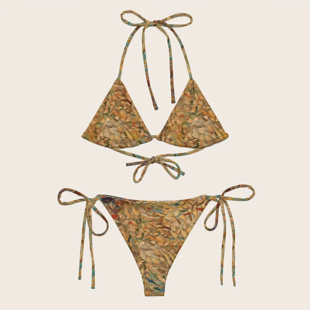 String Bikini on model