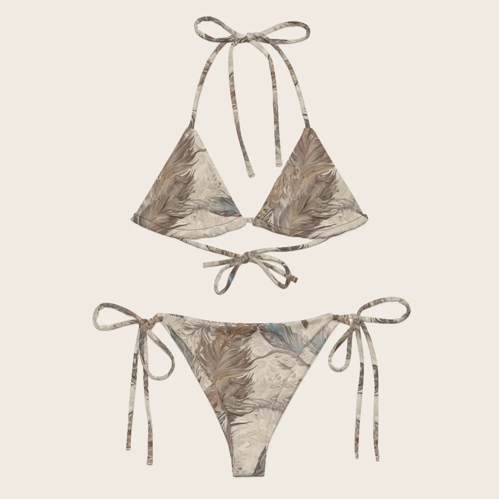 String Bikini on model