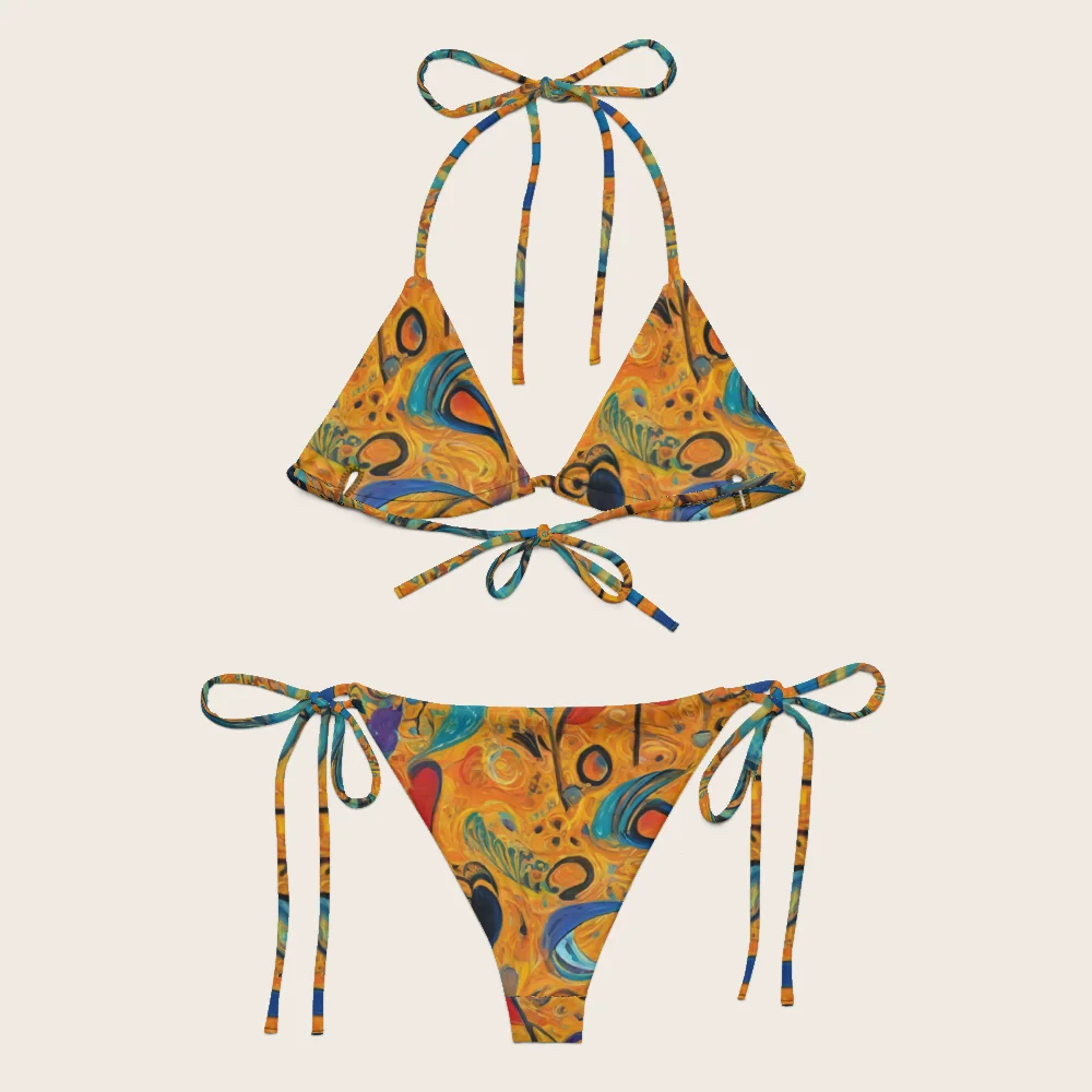 String Bikini on model