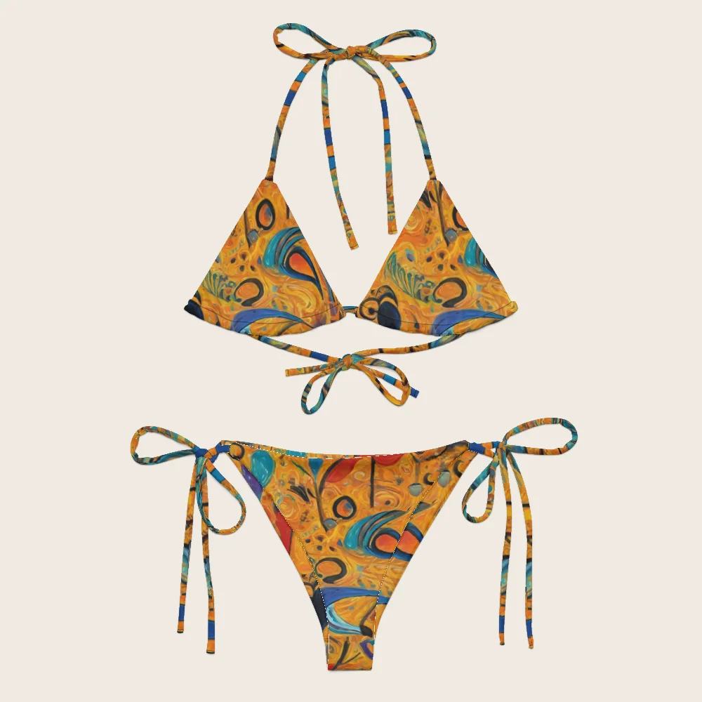 String Bikini on model