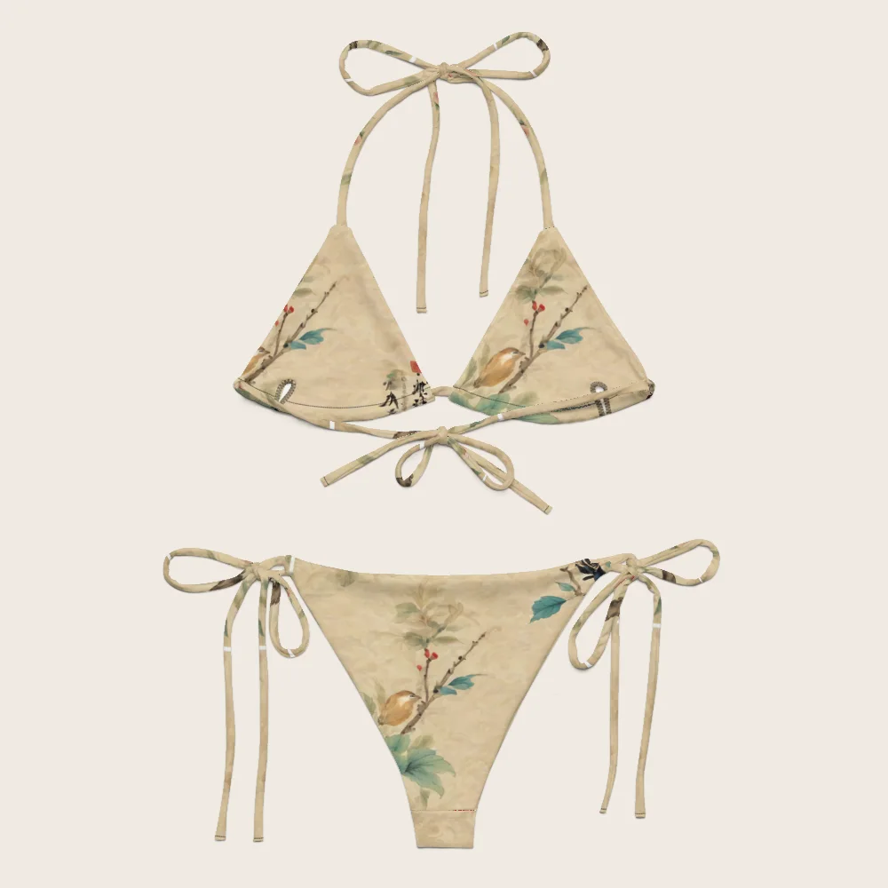 String Bikini on model