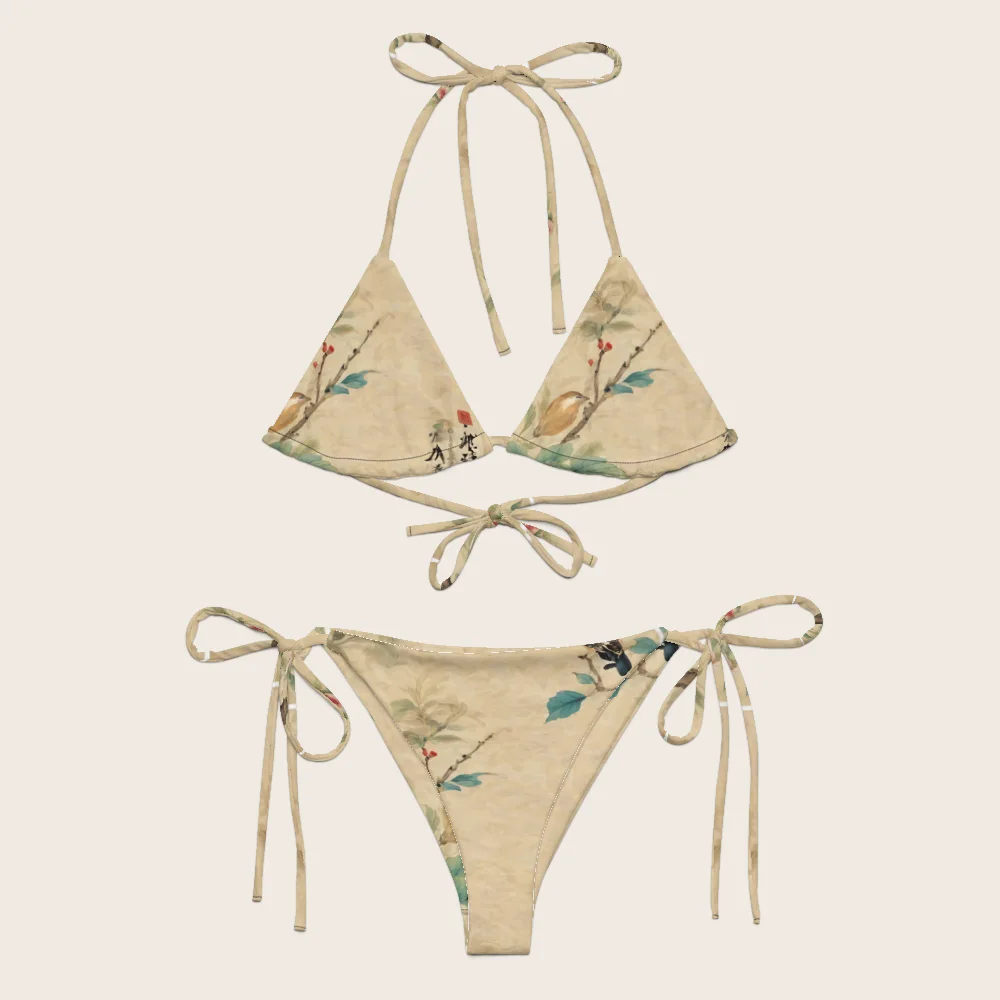String Bikini on model