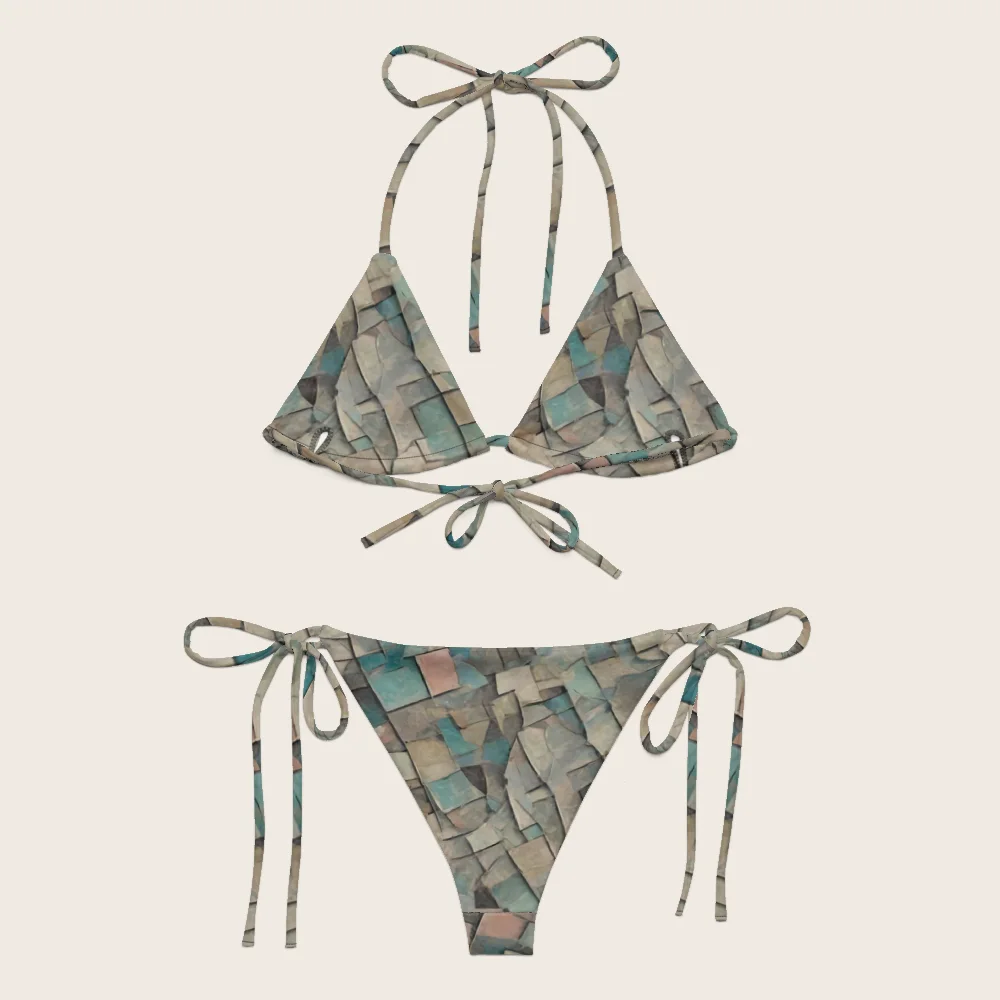 String Bikini on model