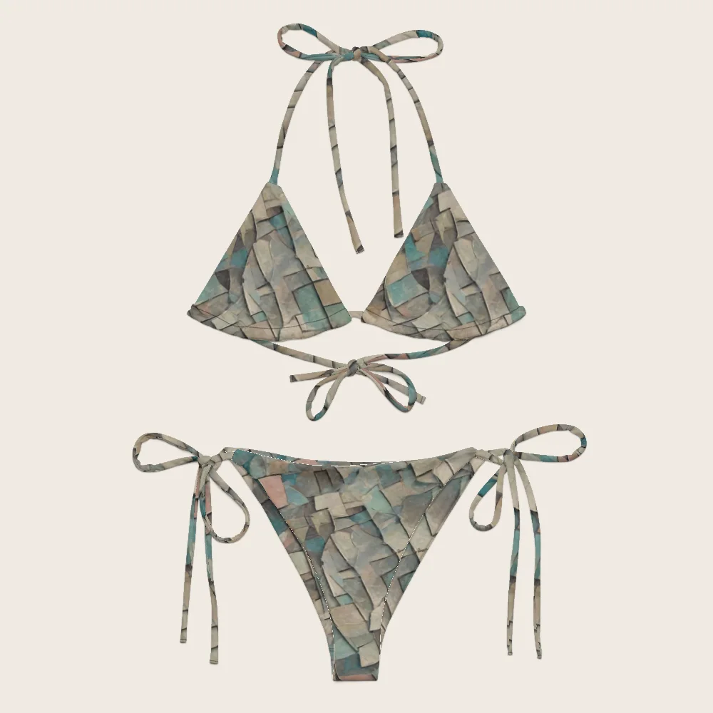 String Bikini on model