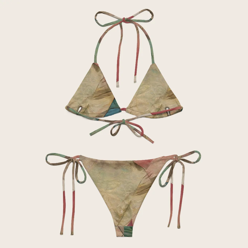 String Bikini on model