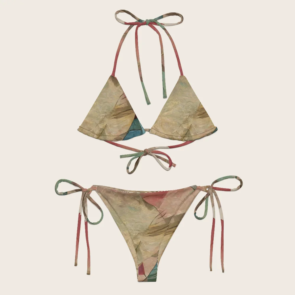 String Bikini on model