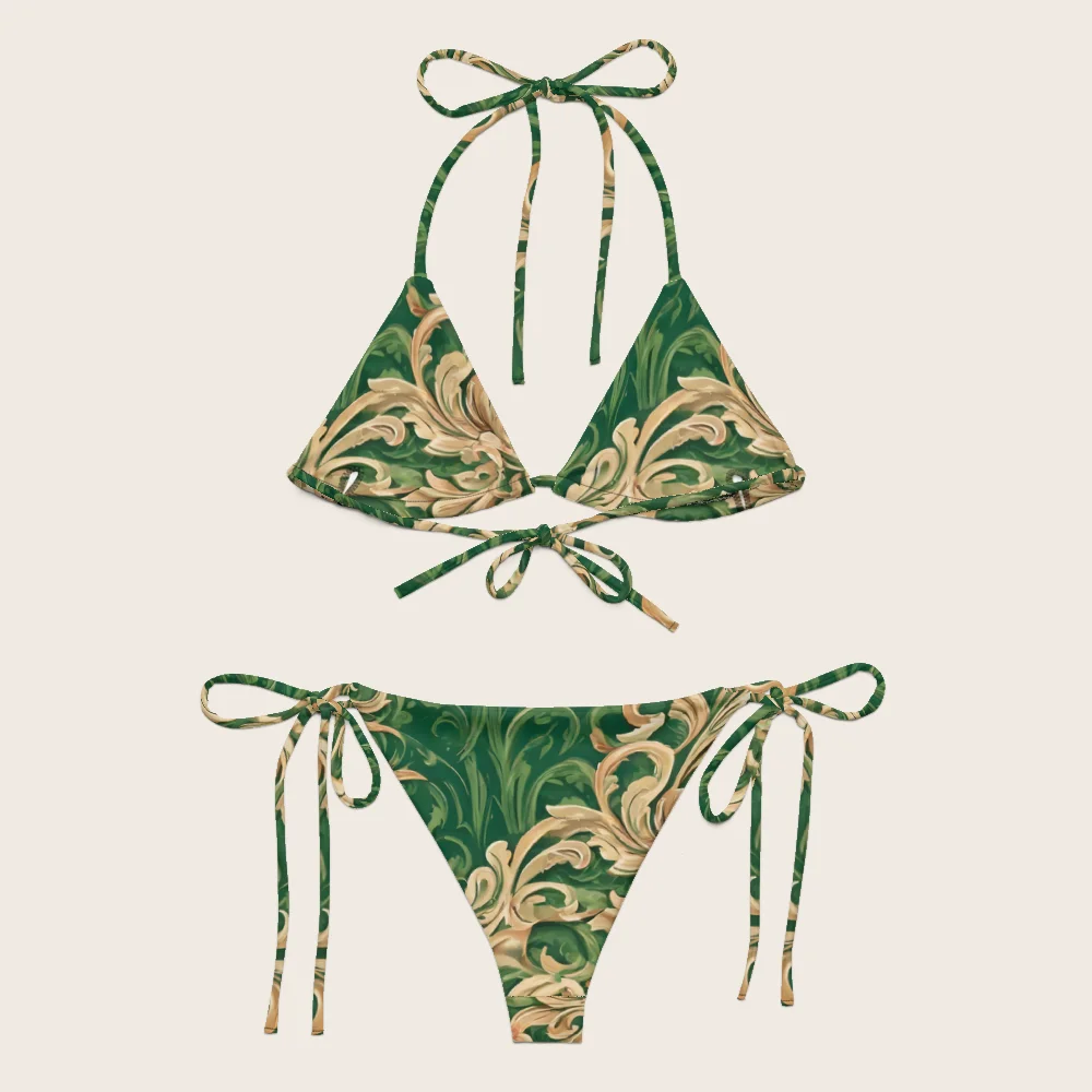 String Bikini on model