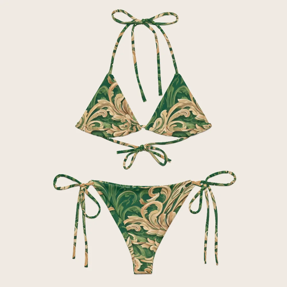 String Bikini on model