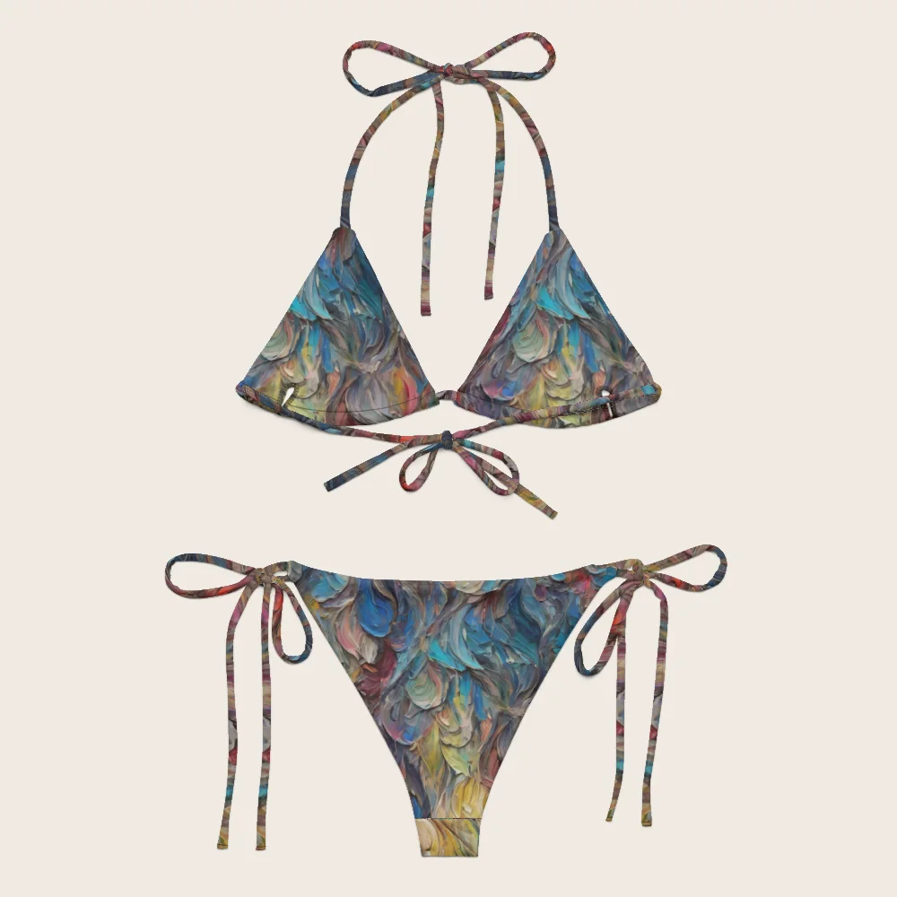 String Bikini on model