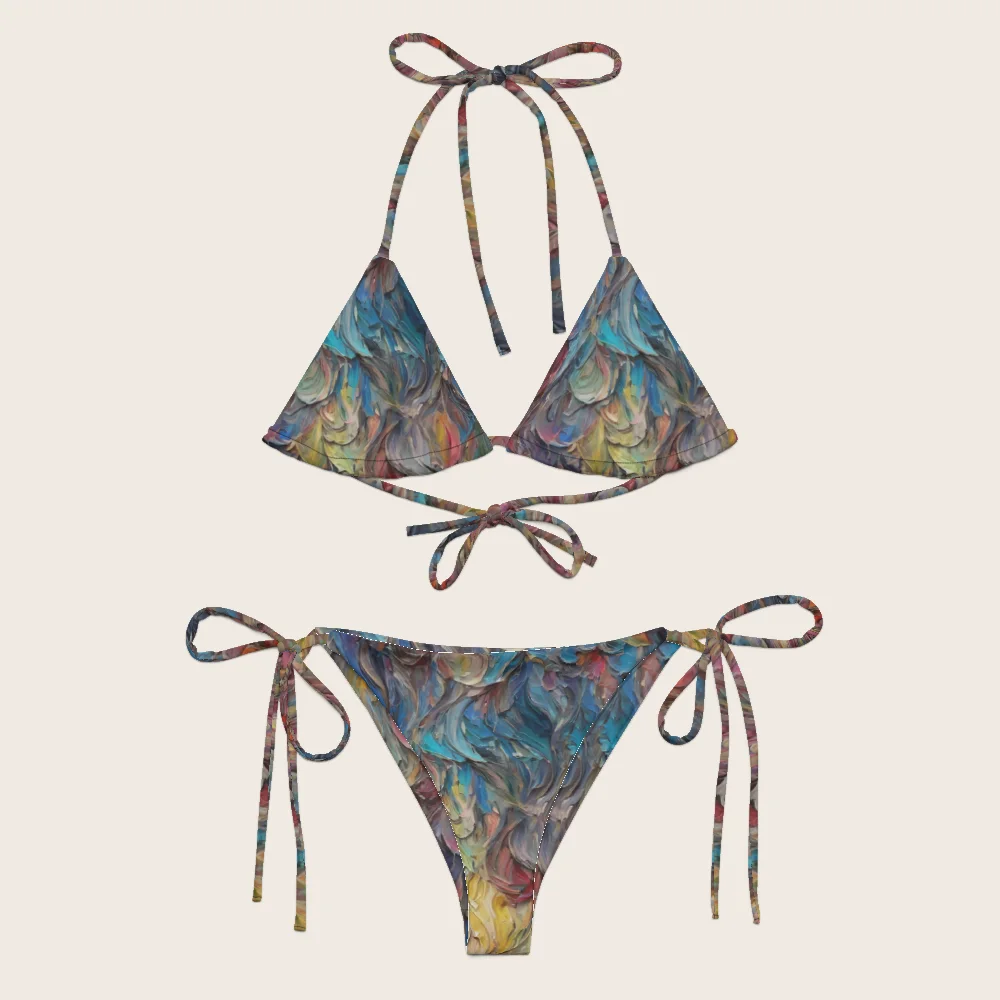 String Bikini on model
