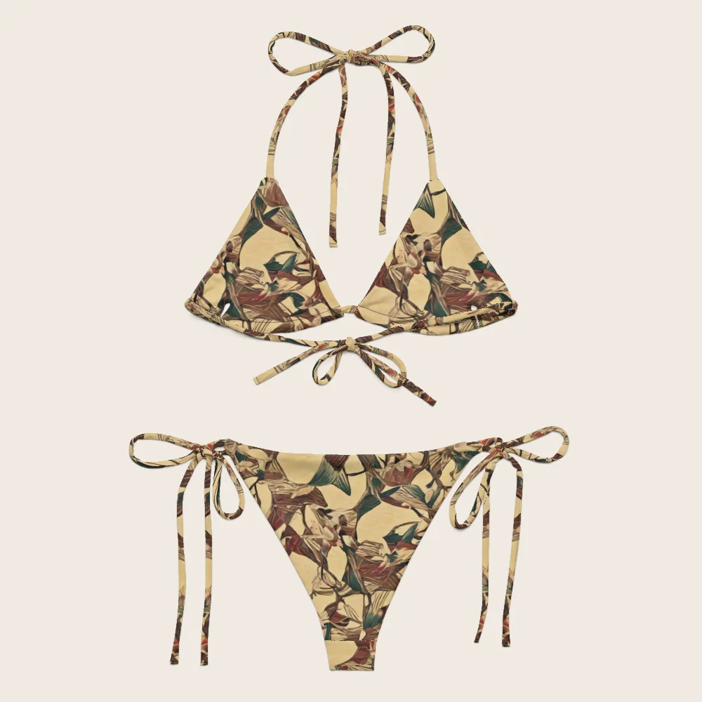 String Bikini on model